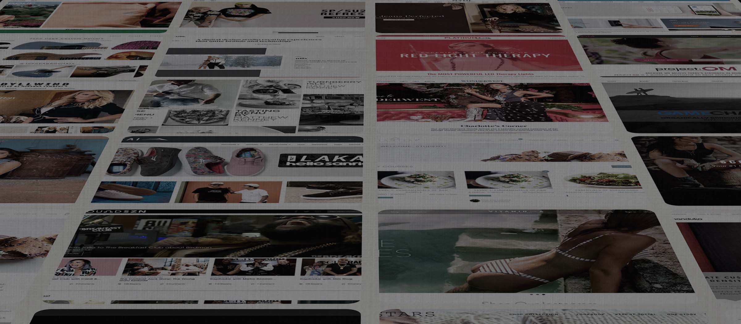 Composite plate of selected platform surfaces from past client work